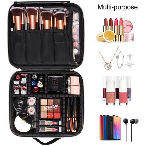 Wholesale Makeup Bag Organizer Travel Makeup Case Large Cosmetic Bag Train Case  Makeup Travel Storage Bag with Brush Holder - China Polyester Cosmetic Bag  and Makeup Bag price