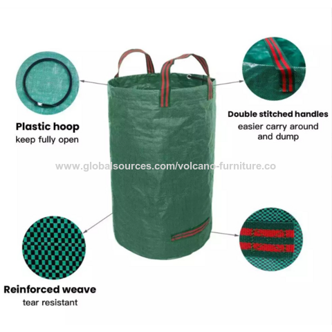 3Pack Reusable Garden Waste Bags 72 Gallon Yard Leaf Lawn Trash Waste Bags  US