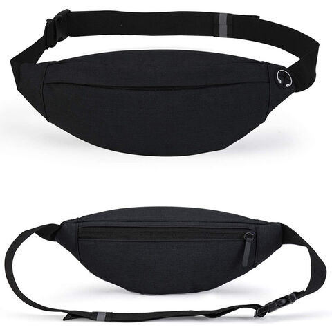  Fanny Packs for Women & Men Unisex Waist Bag Pack with  Headphone Jack and Zipper Adjustable Strap Black Fanny Pack for Outdoors &  Gym (fanny pack).