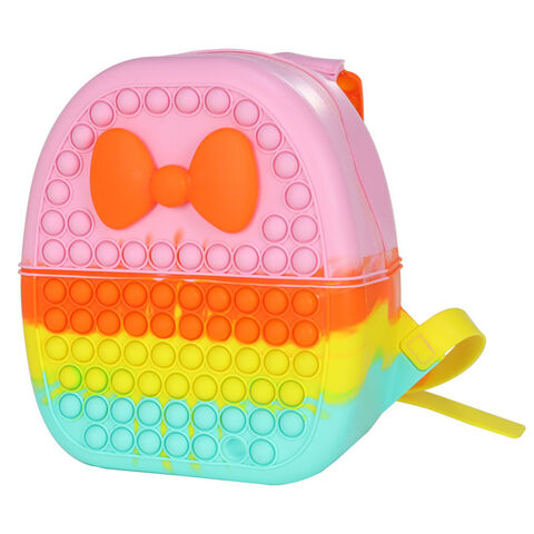 Mochila Pop It Impermeable Among Us Push Bubble Fidget Toy Silicona Unisex Niños - Mochila Escolar Anti-estrés para Niños y Niñas