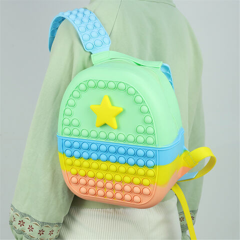 Mochila Pop It Impermeable Among Us Push Bubble Fidget Toy Silicona Unisex Niños - Mochila Escolar Anti-estrés para Niños y Niñas