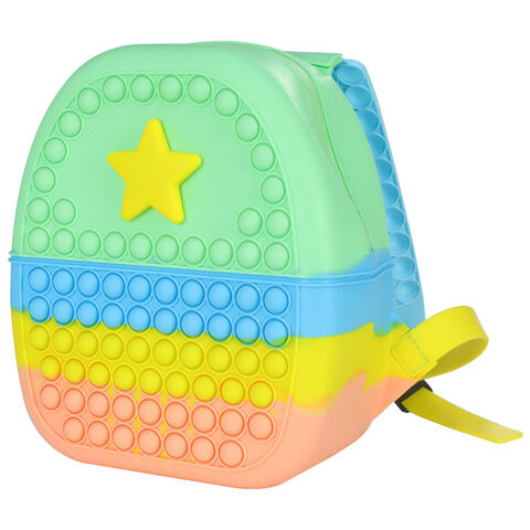 Mochila Pop It Impermeable Among Us Push Bubble Fidget Toy Silicona Unisex Niños - Mochila Escolar Anti-estrés para Niños y Niñas