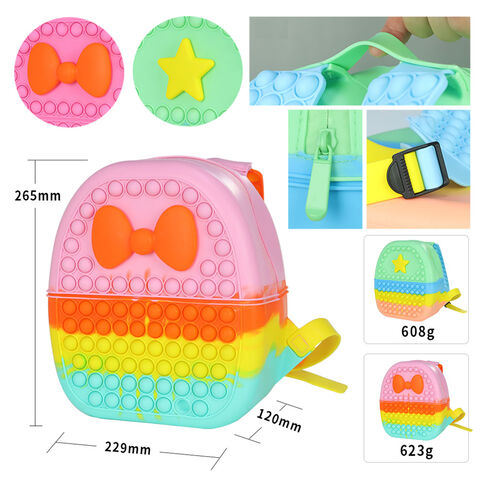 Mochila Pop It Impermeable Among Us Push Bubble Fidget Toy Silicona Unisex Niños - Mochila Escolar Anti-estrés para Niños y Niñas