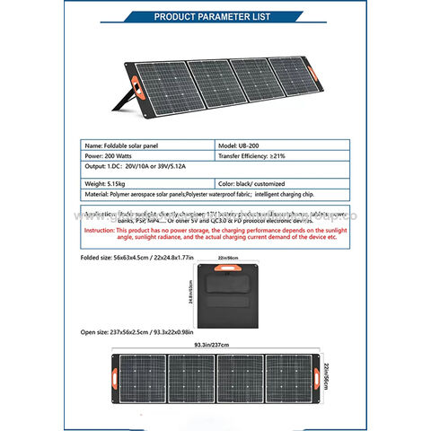 Compre Panel Solar Plegable Oem 100w 150w 200w 20v Para Estación
