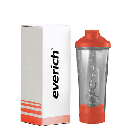 Protein Shaker Bottle 700 ML with Mixball & Powder Compartment 200 ML,  Metal Shaker Bottle Leak-Proof Fitness Bottle Shaker(Silver)