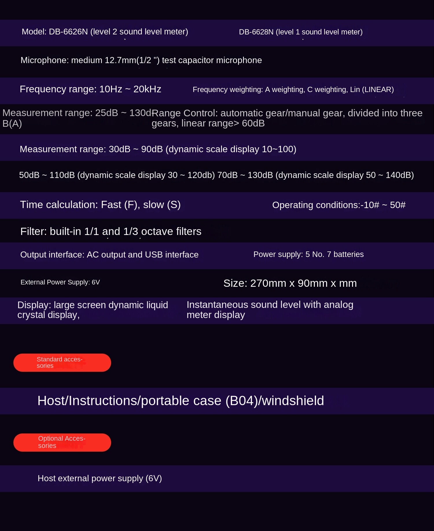Precision Sound Level Meter Db30-6228n, Sound Decibel Meter, Sound ...