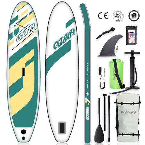 Juego de tabla de paddle surf hinchable verde 305x76x15 cm, Surf