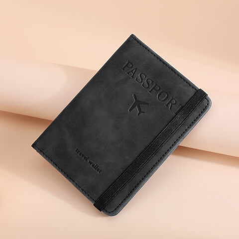 Reise-Passhülle mit RFID-Blockierung, Ausweis- und Kartenetui, Ledergeldbörse, RFID-Schutz, Kleine Reisepasshülle aus PU-Leder