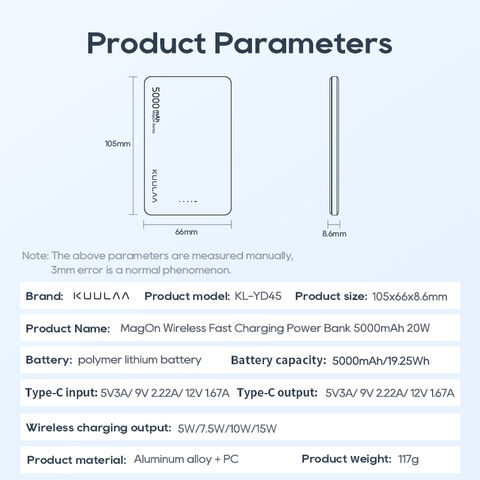 OEM قابلة للتخصيص بطارية مغناطيسية محمولة رقيقة جدا Magsafe باور بنك 5000mAh شحن لاسلكي PD شحن سريع