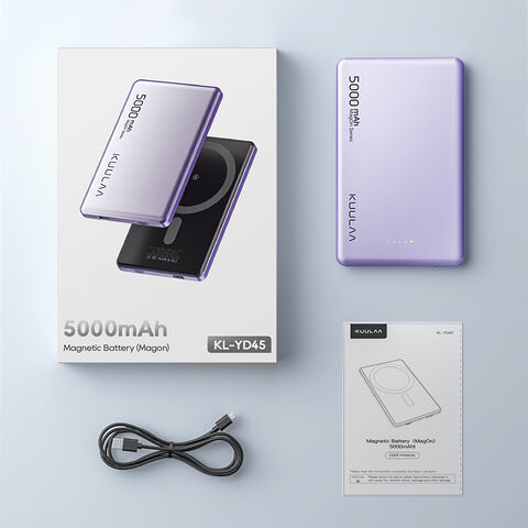 OEM قابلة للتخصيص بطارية مغناطيسية محمولة رقيقة جدا Magsafe باور بنك 5000mAh شحن لاسلكي PD شحن سريع