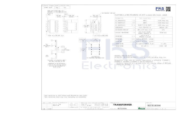 Fly Back Texas Instruments Fks-750343004 Mid-olti Offline Flyback Transformers For Texas ...