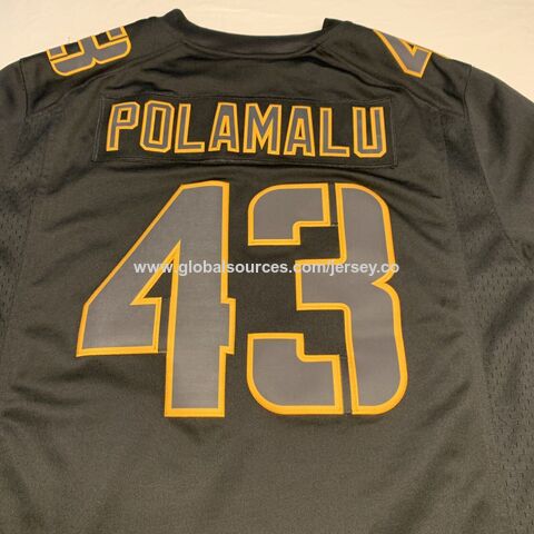 Nike Pittsburgh Steelers No43 Troy Polamalu Black Women's Stitched NFL Limited Rush Jersey