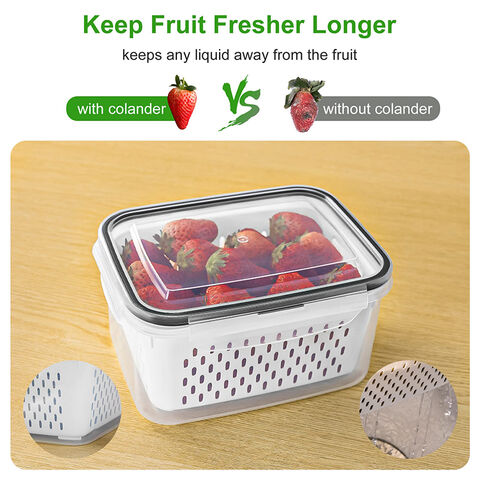 Buy Wholesale China Large Capacity 3/4/5 Pack Refrigerator Storage Box  Fresh Kitchen Organizer Vegetable Fruit Drain Basket & Fridge Storage  Containers at USD 3.88