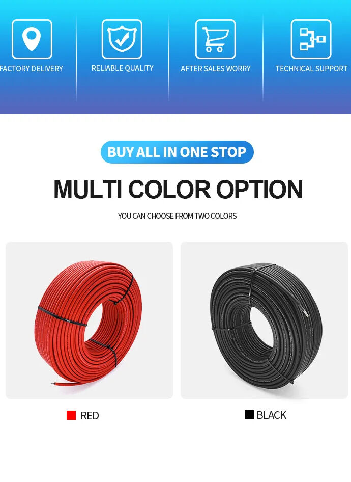 Buy Wholesale China High Quality Solar Pv Wire Black Red Customized ...