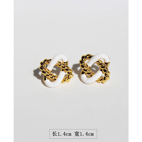 Luxury Designer 18K Gold Plated 925 Stud Party Clip Earrings With