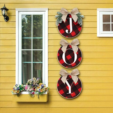 Christmas Decoration Wreath , Front Door Decor, Buffalo Plaid