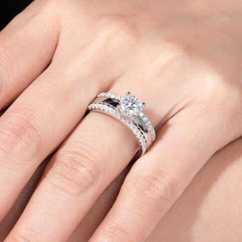 Buy China Wholesale Moissanite Engagement Rings Wedding Band