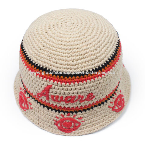 HANDMADE FRAYED CROCHET FOLDABLE STRAW BUCKET HAT-MH0069 - HANA WHOLESALE