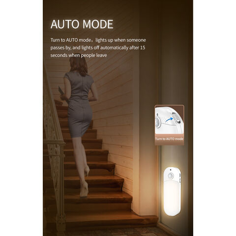 AUVON Rechargeable Mini Motion Sensor Night Light, LED Stick-On