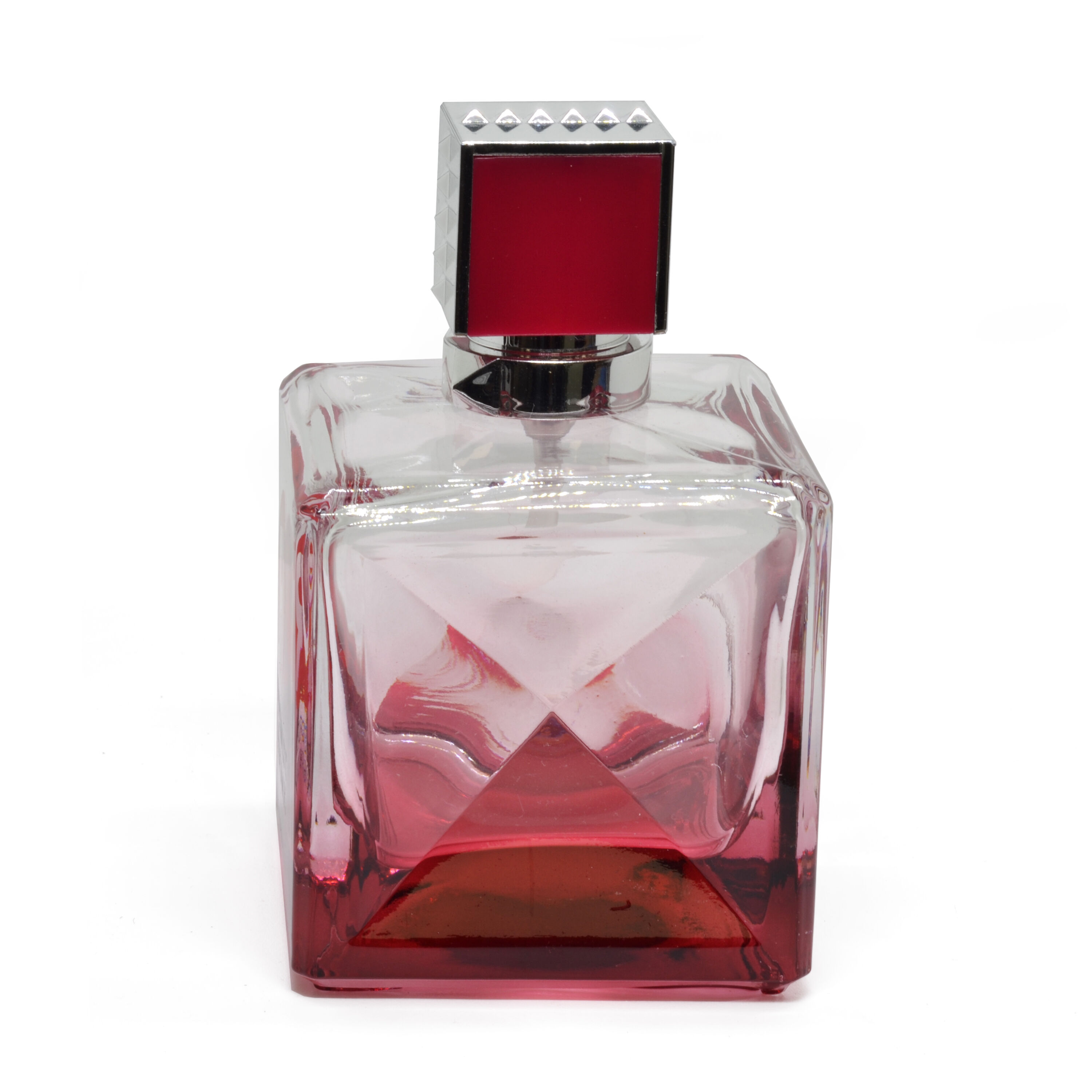 Small Clear glass Perfume spray bottle or container, Square design