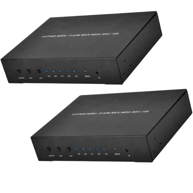 4K HDMI KVM Switch 4x1 Quad Multi Viewer 4 in 1 Out Vioprozessor Bildschirm Multiviewer Nahtlos für 4 PCs zum Teilen von Maus und Tastatur  30