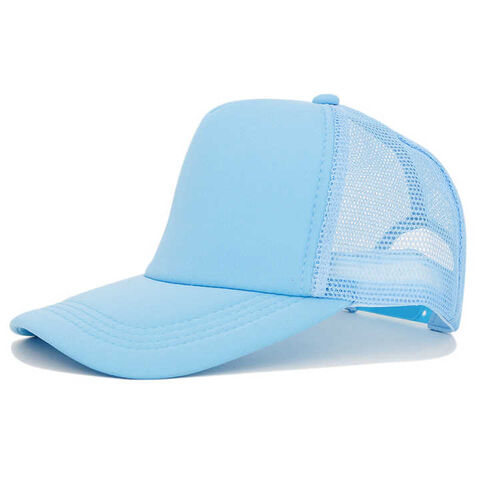 Foam Trucker Hat light blue/Blue with White Print
