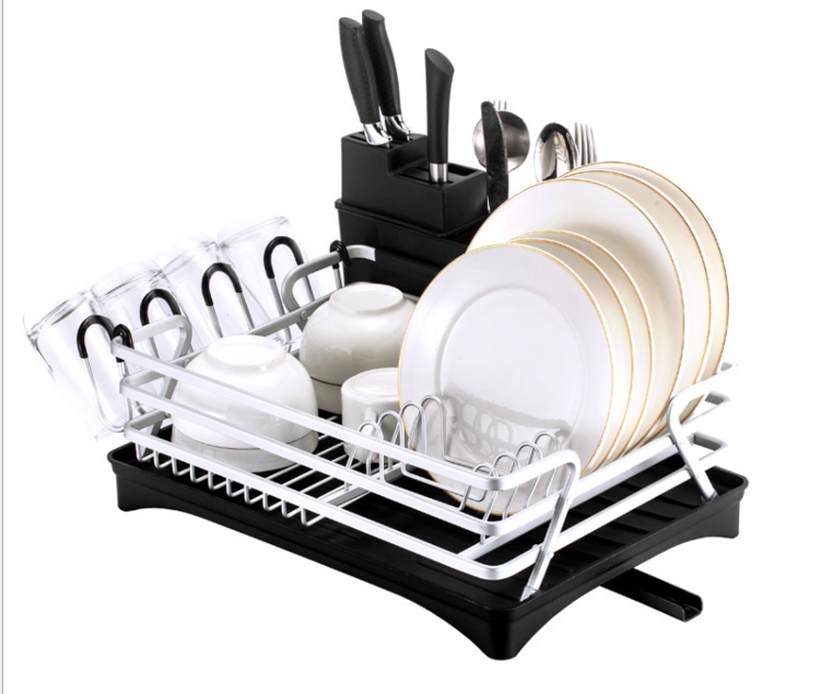 Buy Wholesale China Aluminum Dish Drying Rack, Dish Rack And Drainboard  Set, Dish Drainer With Adjustable Swivel Spout & Dish Drainer Rack at USD  10.7