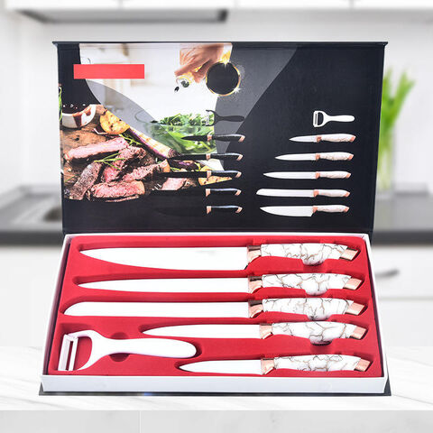 Marble Handle Non Stick Coating Chef's Knives Set for Cooking Tool - China  Knife and Knives Set price