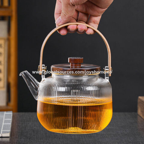 Glass Teapot Stovetop Safe - Tea Kettle with Removable Food Grade Stainless  Steel Infuser & Lid for Blooming and Loose Leaf Tea Maker 