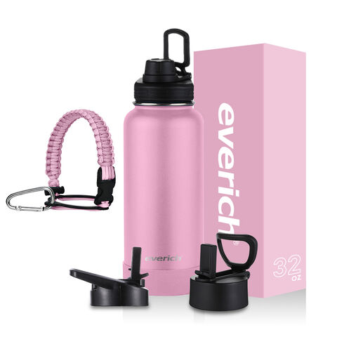 1pc Light Pink Stainless Steel Insulated Water Bottle, Sports Outdoor  Double Wall Vacuum Cup Suitable For Gym Cycling