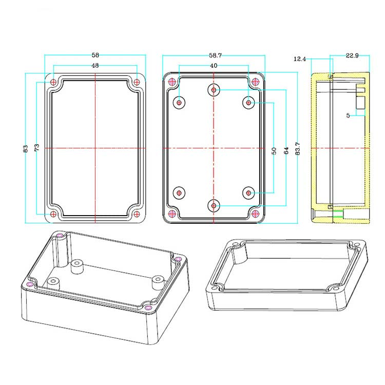 200x200x80mm Ip65 Pvc Plastic Enclosure Electronic Box Waterproof