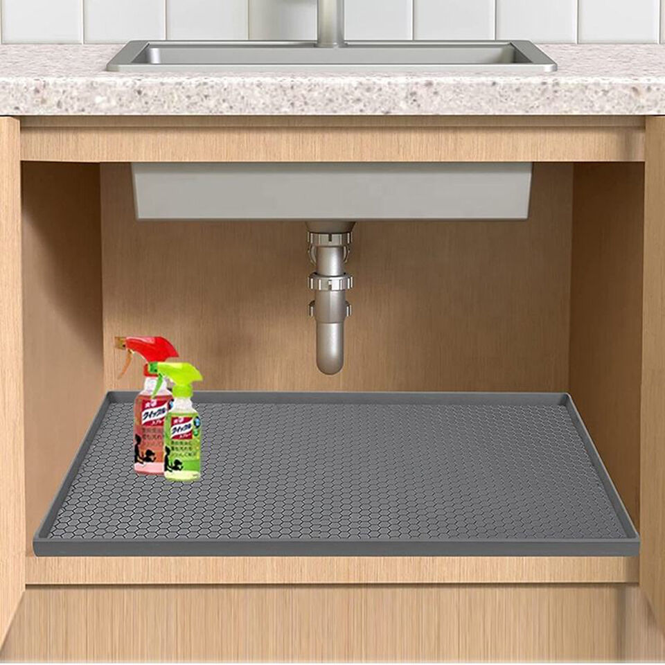 Under Sink Mat ,silicone Under Sink Liner Pad With Drain Hole