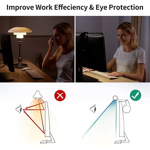 Reading Lighting USB Hanging Computer Display Screen Lamp Usb Powered Dimmable Laptop Monitor Light Bar With 1080P Webcam