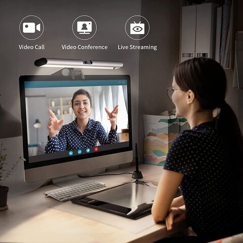 Reading Lighting USB Hanging Computer Display Screen Lamp Usb Powered Dimmable Laptop Monitor Light Bar With 1080P Webcam