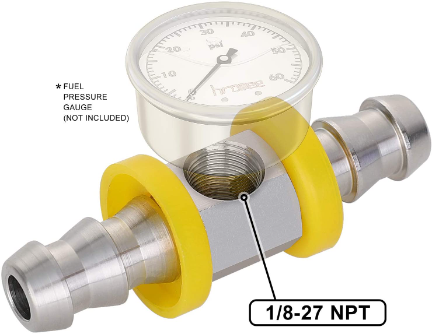 GlowShift  3/8 Fuel Line Fuel Pressure T-Fitting Adapter