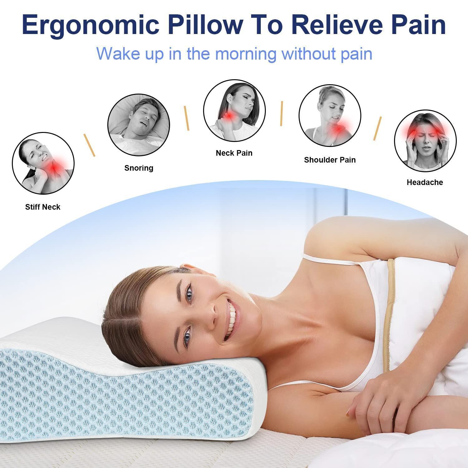 Contour Memory Foam Leg Pillow Bed Orthopedic Firm Back Hips Knee Support  Cover