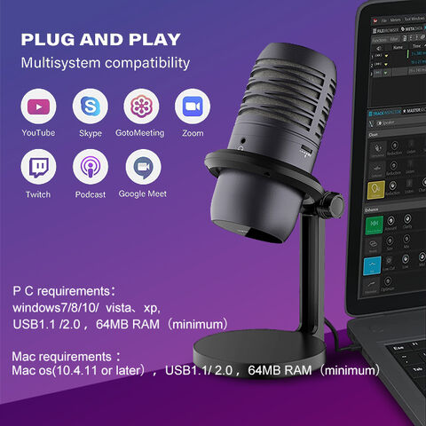 Mikrofon Kondenser Kabel Harga Pabrik untuk Game, Bernyanyi, Siaran Langsung untuk PC