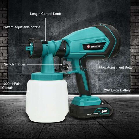 Liangye Battery Power Tools 20V Cordless Electric HVLP Airless Paint Sprayer