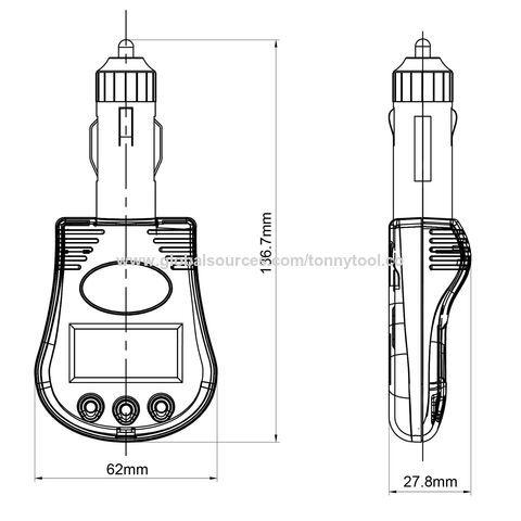 Probador/Analizador de Voltaje de Batería y Alternador de Vehículo con Pantalla LCD para Baterías Automotrices de DC12V