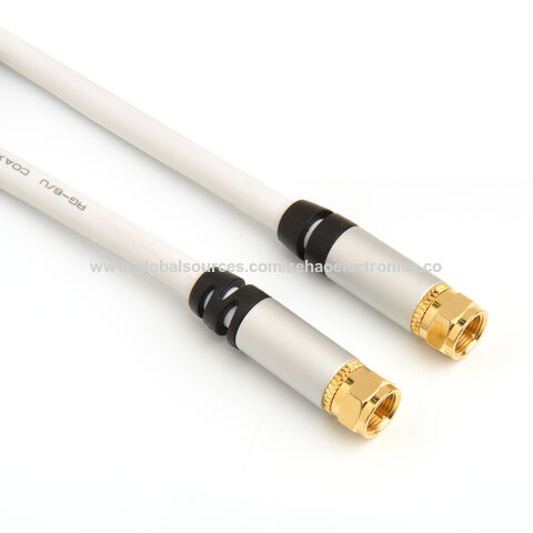 Ultra HDTV Cable de antena SAT de 1m, cable coaxial de cable satelital 2x  en ángulo, conector F (90° grados) a conector F (90° grados), conector