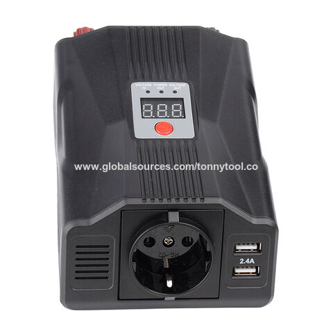 Convertisseur de Puissance de Voiture 200W DC 12V vers Prise CA 220V avec Écran LCD Numérique