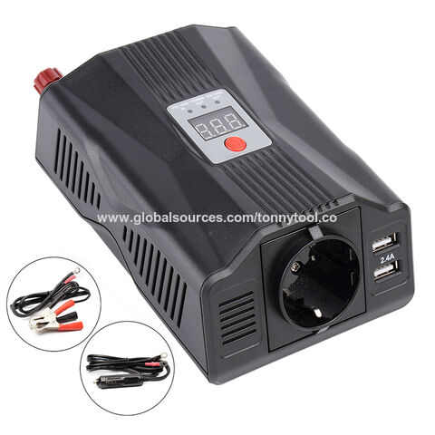 Convertisseur de Puissance de Voiture 200W DC 12V vers Prise CA 220V avec Écran LCD Numérique