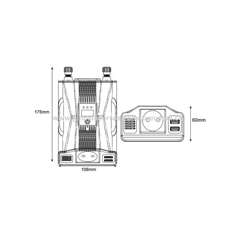 Convertisseur de Puissance de Voiture 200W DC 12V vers Prise CA 220V avec Écran LCD Numérique