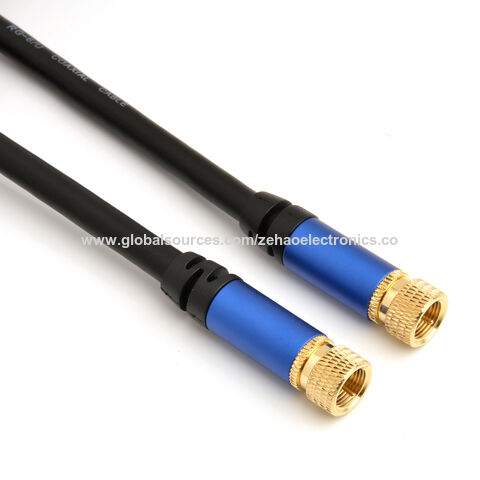 Ultra HDTV Cable de antena SAT de 1m, cable coaxial de cable satelital 2x  en ángulo, conector F (90° grados) a conector F (90° grados), conector