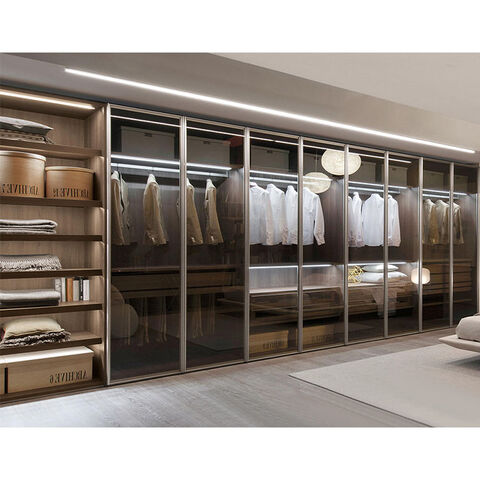 Modern Bedroom Wardrobe Closet Aluminum Frame Glass Door Walk in Wardrobes  - China Modern, Modular