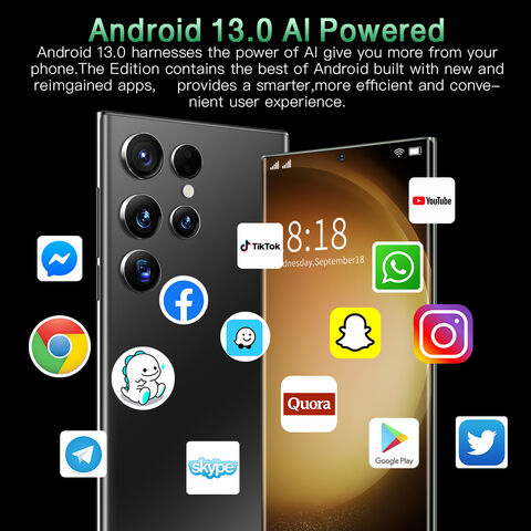 Telefone Móvel Original S23+ 5G GSM de Fábrica 8GB RAM 256GB Armazenamento Bateria 6800mAh Câmera 108MP Dual Standby Smart Device