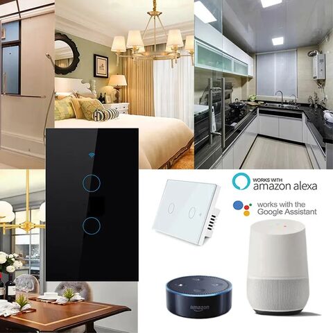 Wifi Wall Touch Switch EU No Neutral Wire Required Smart Light Switch 1 2 3  Gang 220V Tuya Smart Home Support Alexa Google Home