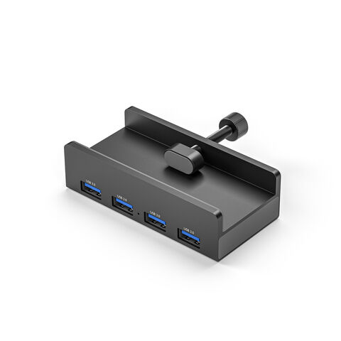USB A Host-Port zu 4 Ports USB A 3.2 Gen1 HUB, USB C für Stromversorgung, Mini Montage Hub