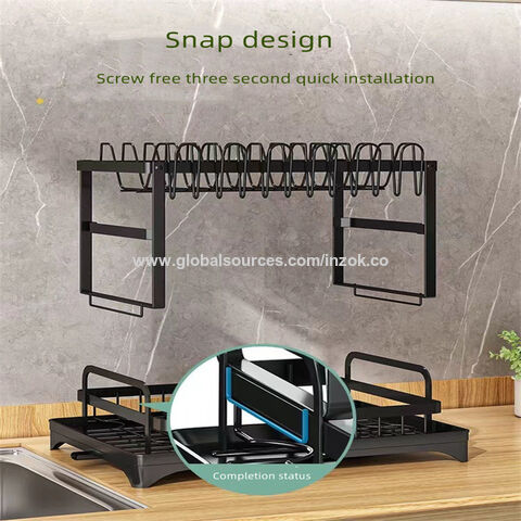 Organizador de 2 soportes para platos, estante de exhibición de metal para  gabinete, mostrador y armario, gris, pequeño