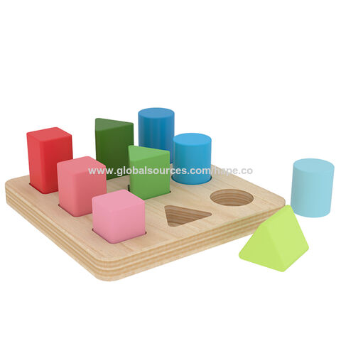 Wooden Color Sorting Toy Geometric Shape Puzzle Sorter Preschool  Educational Learning Board Toys For Kids Toddler